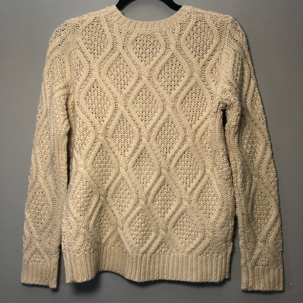 Chunky Cream Colored Knit Sweater